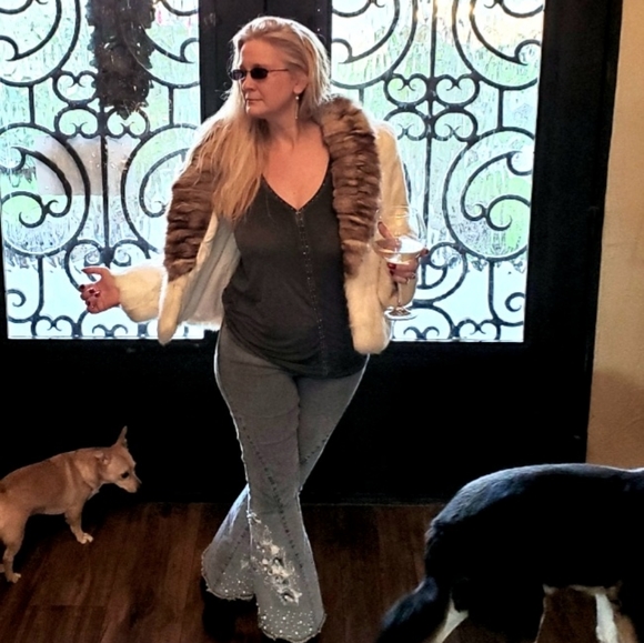 Soft, Ivory Rabbit Fur Coat w/Fox Collar - Picture 1 of 16